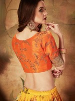 Yellow And Orange Organza Lehenga Choli